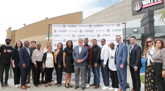 group of LA Civil Rights, councilmembers,and community organizations