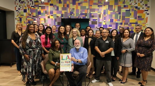 Father Greg Boyle group photo with LA Civil Rights staff