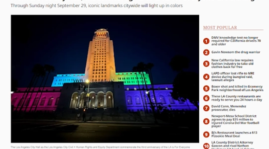 Photo of the Los Angeles Daily News online article about LA Is For Everyone #LAForAllChallenge 