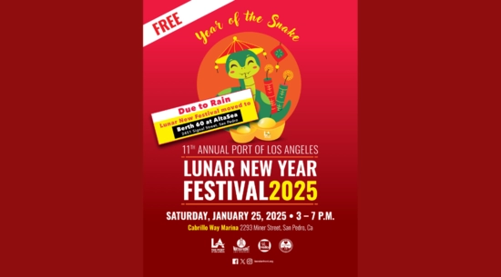 Lunar Festival event flyer. Saturday January 25, 3 P.M. to 7 P.M. atthe Berth 60 at Alta Sea located at 2451 Signal Street, San Pedro