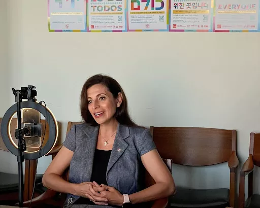 Joumana talking into camera