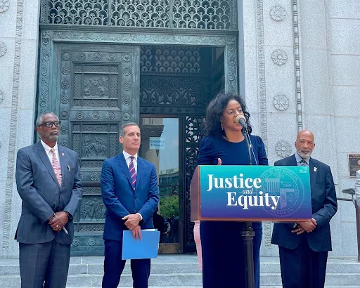 Capri speaking on Juneteenth