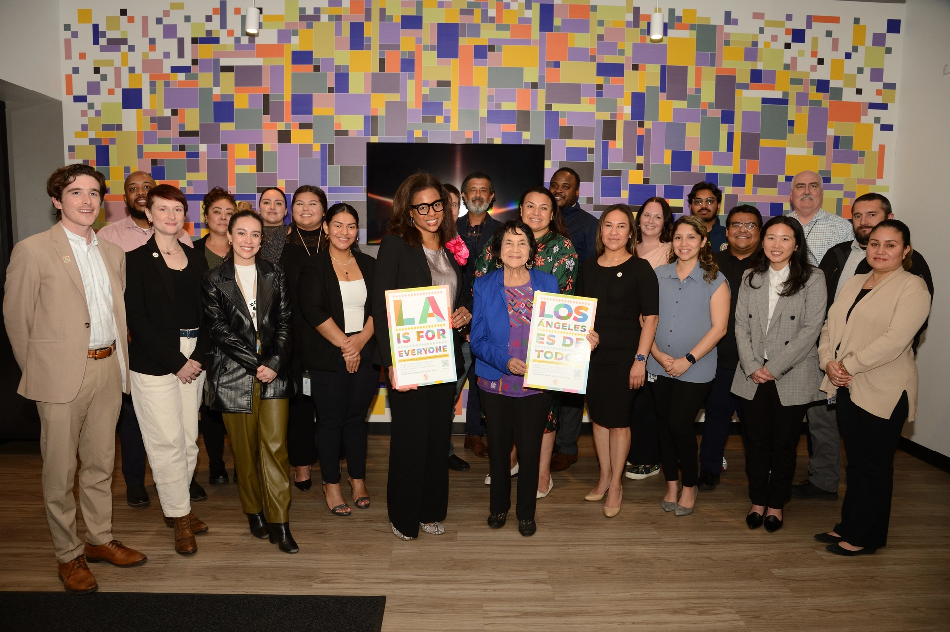 Dolores Huerta LA Civil Rights group photo 