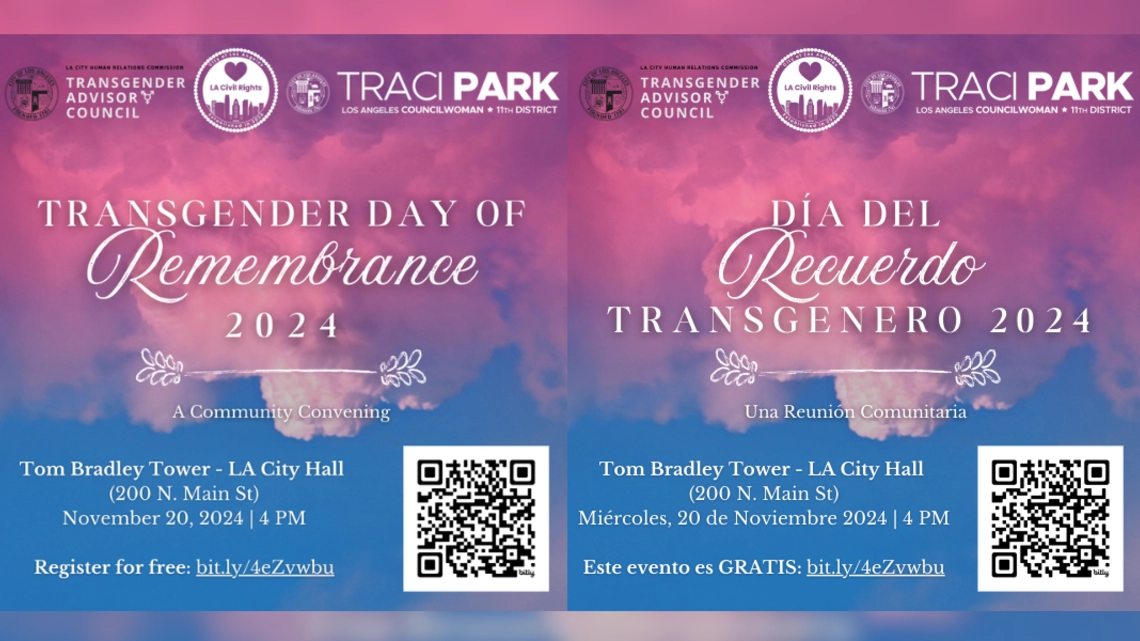 Flyer promoting Transgender Day of Remembrance 2024: A Community Convening