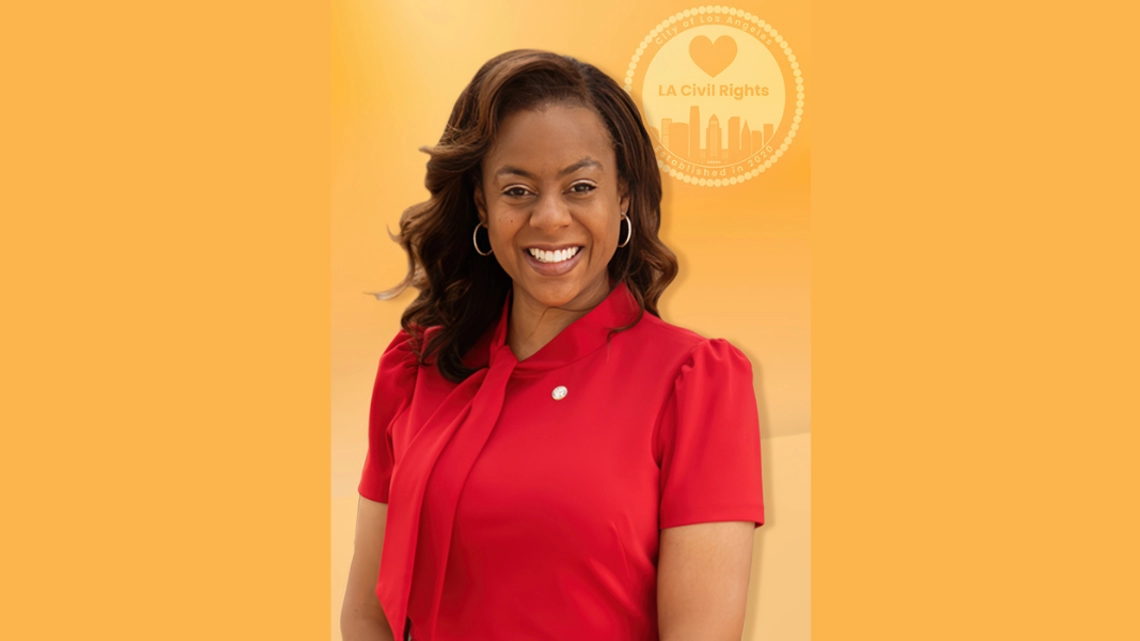 Photo of Executive Director Capri Maddox against an orange background
