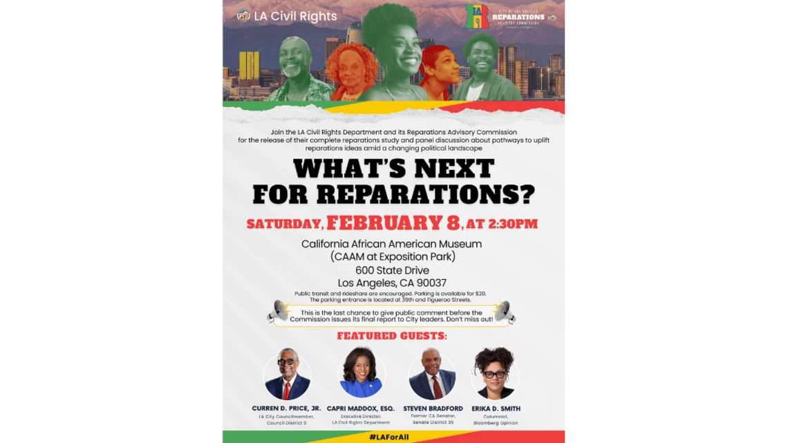 Flyer promoting the upcoming Feb. 8 event at CAAM