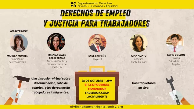 Spanish language webinar flyer