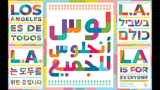 Arabic featured in LA for All posters