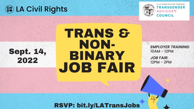 Flyer for the Trans & non-binary job fair on September 14, 2022