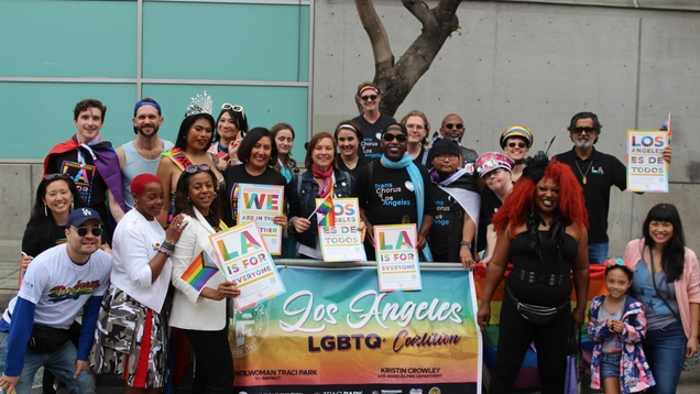 group photo of LA Civil Rights with others at LA Pride