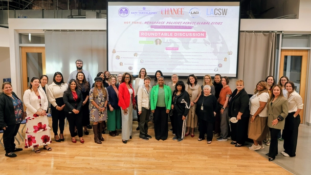 A group of women gather iCouncilmember Katy Yaroslavsky, LA Civil Rights, City leaders, and the public gathered for a roundtable discussion on menopause policy in LA and what can be learned from other cities.