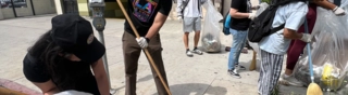Students community clean up