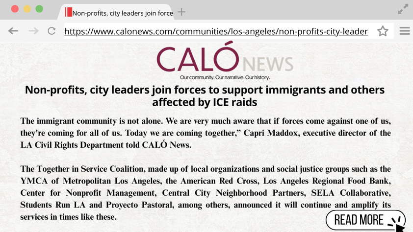 News graphic from CALO News with headline, news summary and link to original article