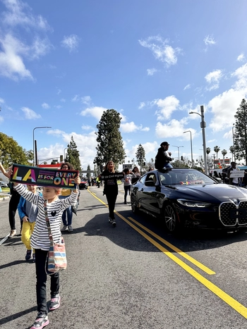 LA Civil Rights staff and volunteers march in the 38th Annual Kingdom Day Parade